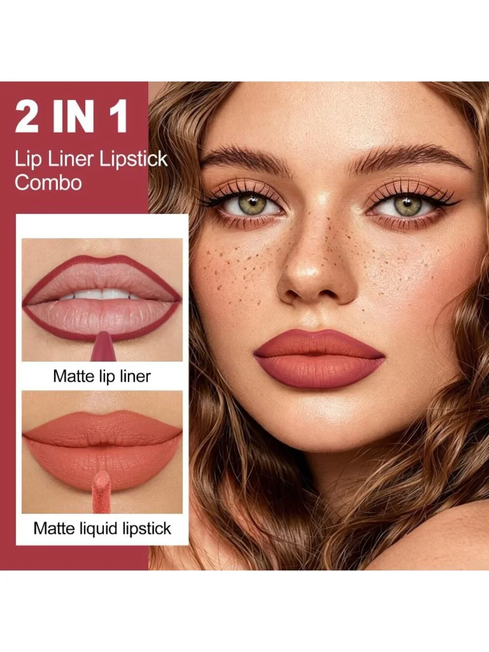 Women's LGA13 2-in-1 Long Lasting Ombre Lips Double-Ended Matte Liquid Lipstick
